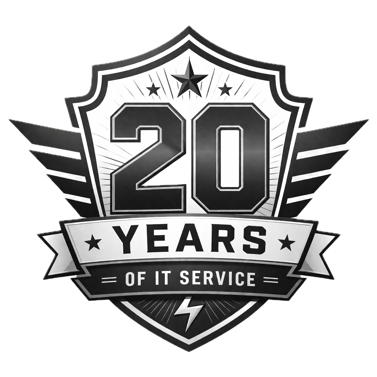 20 Years of IT Service badge